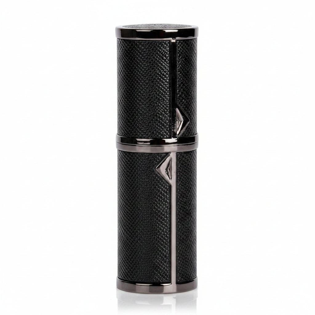 Portable Mini Refillable Perfume Bottle Empty Fine Mist Travel Spray Bottle Scent Pump Case Sprayer (Black）