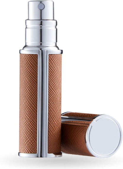 Portable Mini Refillable Perfume Bottle Empty Fine Mist Travel Spray Bottle Scent Pump Case Sprayer (Black）